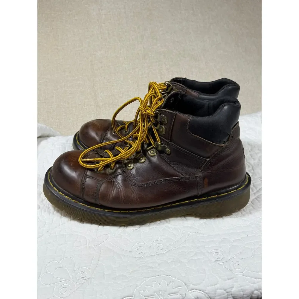 Dr Martens MeN 11 Brown 9728 Bark Brizzly Leather Hiking Boots Chunky Lace Up